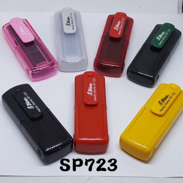 

handy stamp merk shiny type SP723 model stabillo bisa disematkan di kantong baju