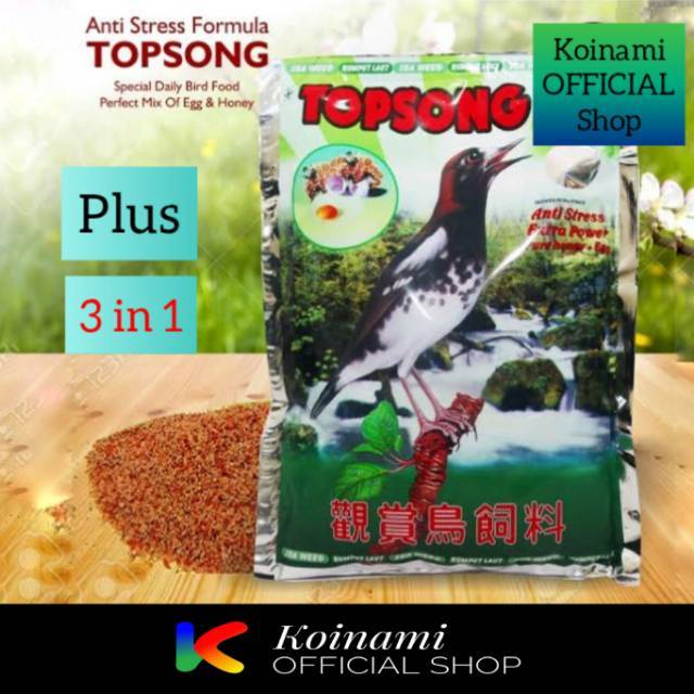 Topsong 3 ini 1 / Coklat / Top Song 400 gr / Makanan Burung / Bird Food
