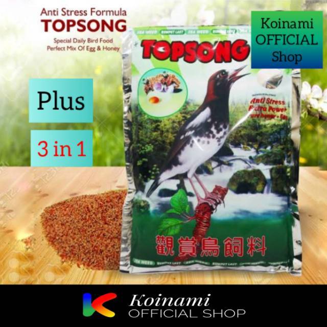 Topsong 3 ini 1 / Coklat / Top Song 400 gr / Makanan Burung / Bird Food