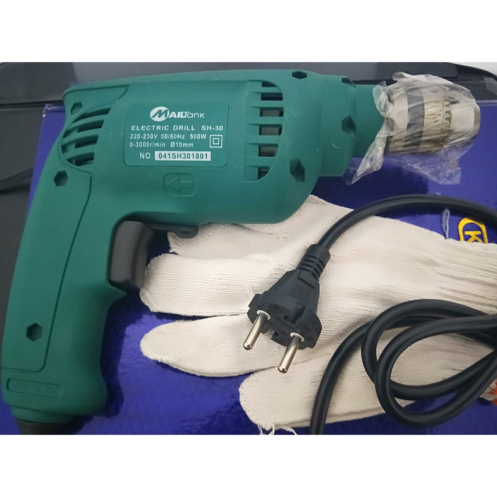 MAILTANK SH-30 Termurah Cordless Drill 10MM Mesin Bor Listrik Mailtank Electric Drill 500Watt 220-230Volt