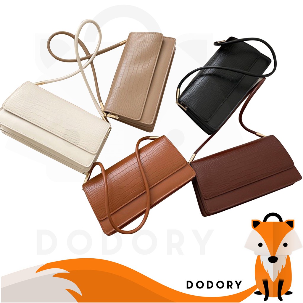 DODORY DDR1422 Tas Mini Perempuan n Style Fashion Wanita Motif Buaya Croco Woman Slingbag