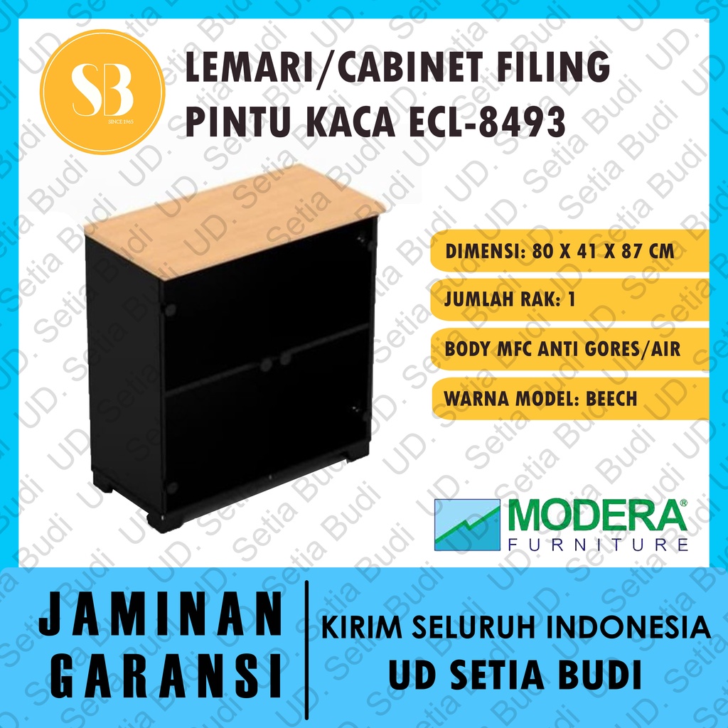 Lemari Arsip / Filing Cabinet + Pintu Kaca Modera ECL-8493 E-Class