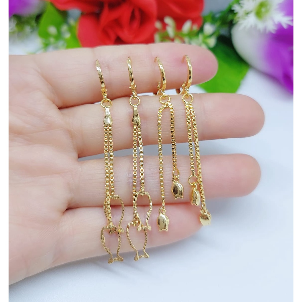 Anting xuping panjang lapis emas J-M