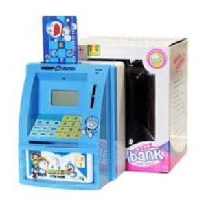 Celengan ATM Doraemon/Mesin ATM Bank Mini Uang Kertas Logam