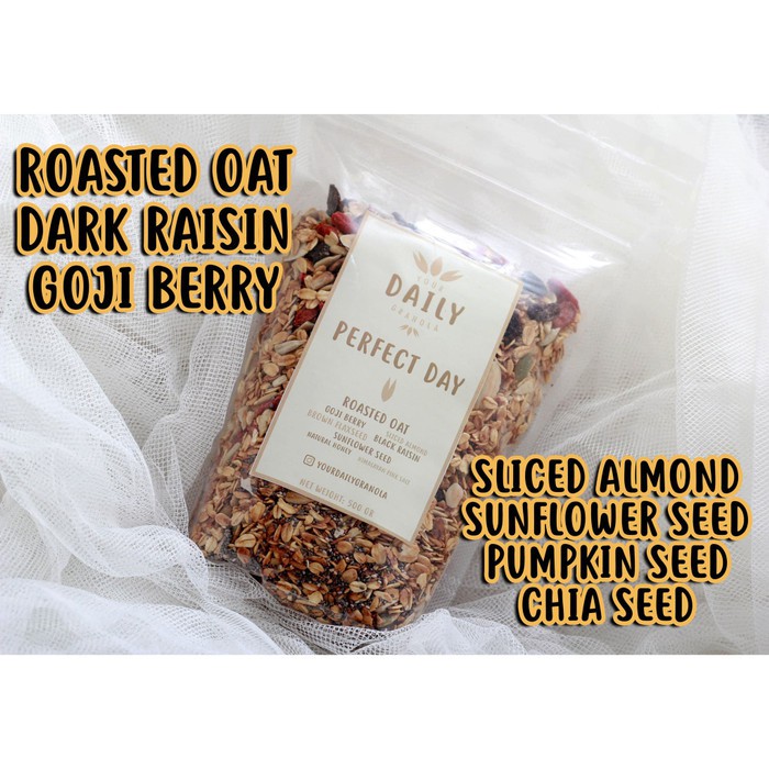 Granola 500 gr Crispy Roasted (Mix Goji Berry &amp; Kismis &amp; Seed) By Your Daily Granola - Cereal Oat