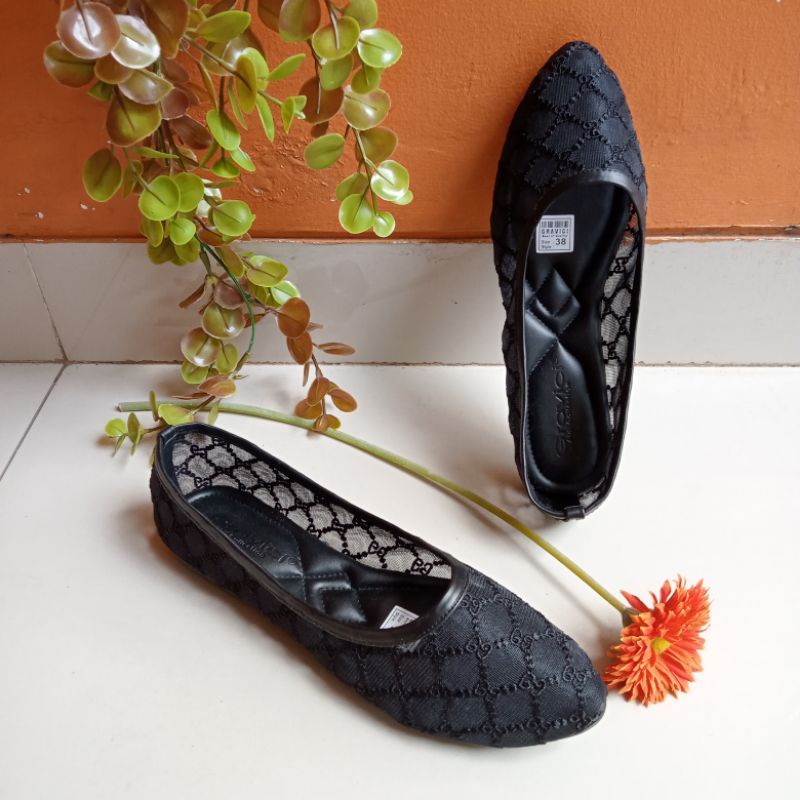 SEPATU WANITA JEA 66- B SEPATU FLAT BRUKAT, SEPATU TERBARU WANITA