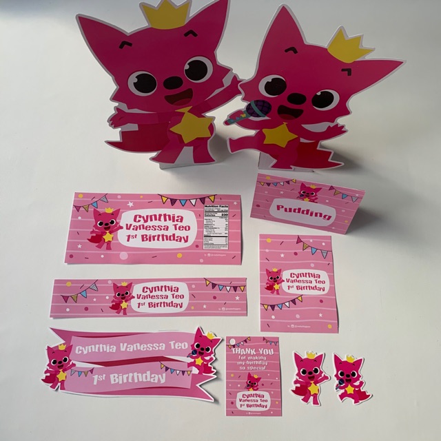 

Pinkfong topper standing label indomilk aqua kitkat