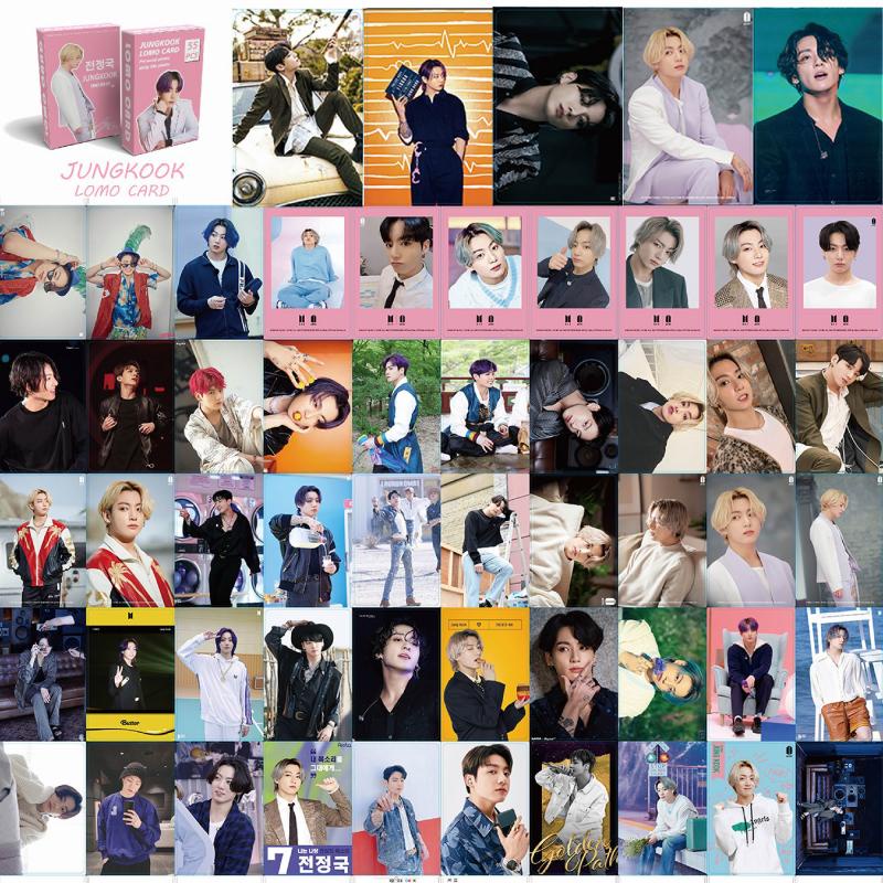 55pcs / Set Kartu Lomo Foto Kpop BTS JIMIN RM SUGA JHOPE JIN Untuk Koleksi Fans