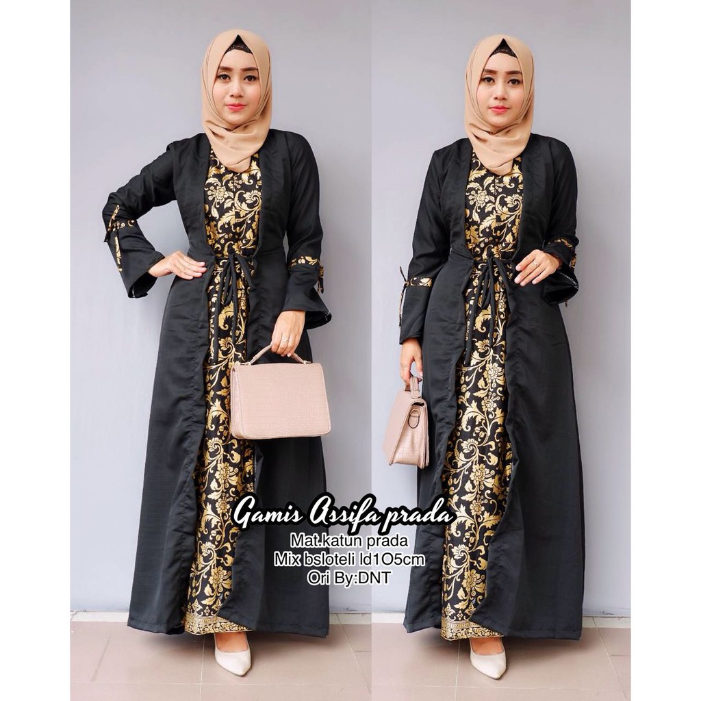 Dress muslim murah gaun muslim dress panjang gamis batik murah dress batik gamis murah assifa prada