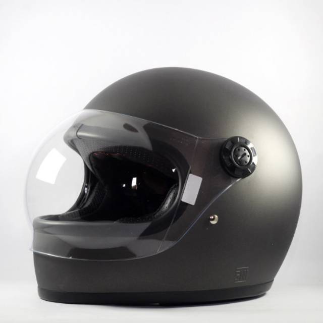 Helm Gringgo Grey Dop Helm retro full face cafe racer gringgo grey dop