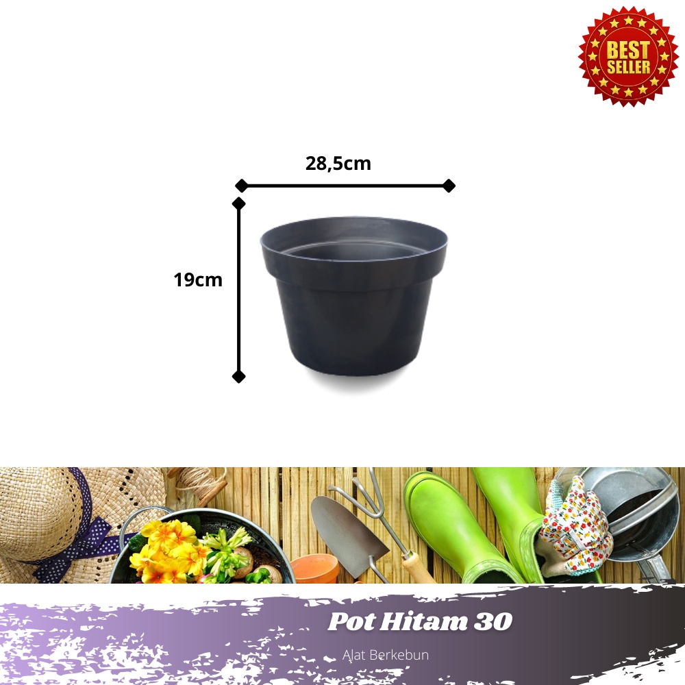 Pot Hitam Ukuran 30