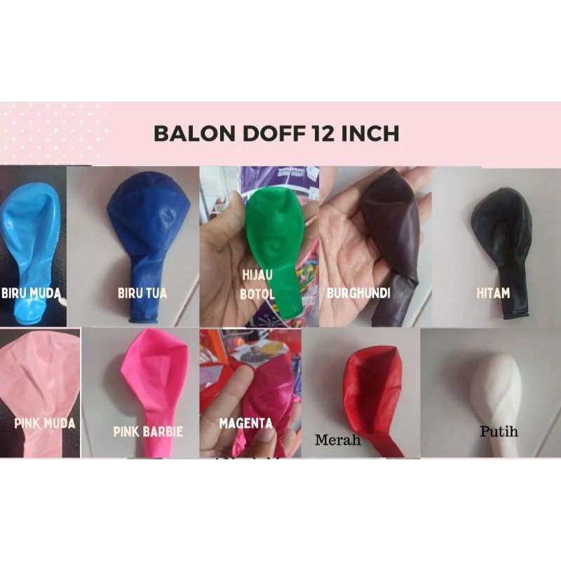 grosir / eceran balon latex doff warna warni | 12&quot; inch balon polos warna warni