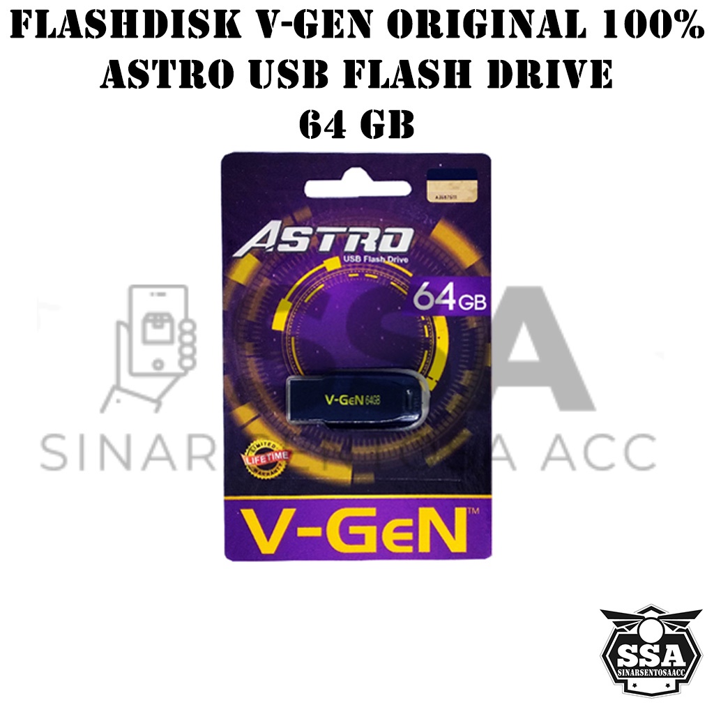 Flashdisk V-GEN Astro USB 8GB 16GB 32GB 64GB VGEN Flash Drive FlashDrive V Gen Flash Disk Original Memori Ori RESMI Murah Class6