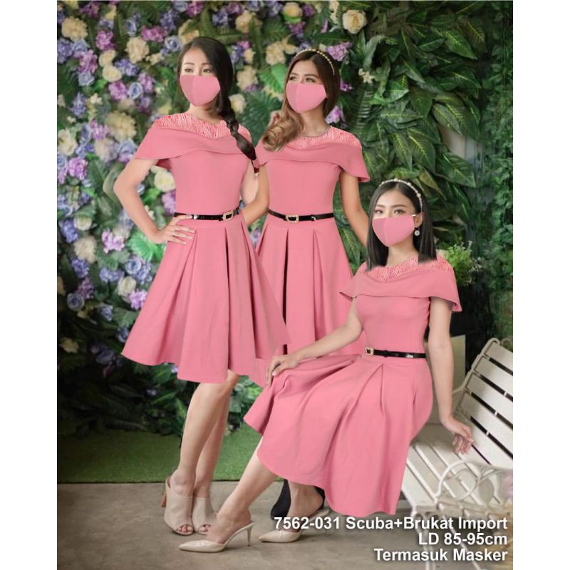 Dress Scuba + Brukat Import 7572-031
