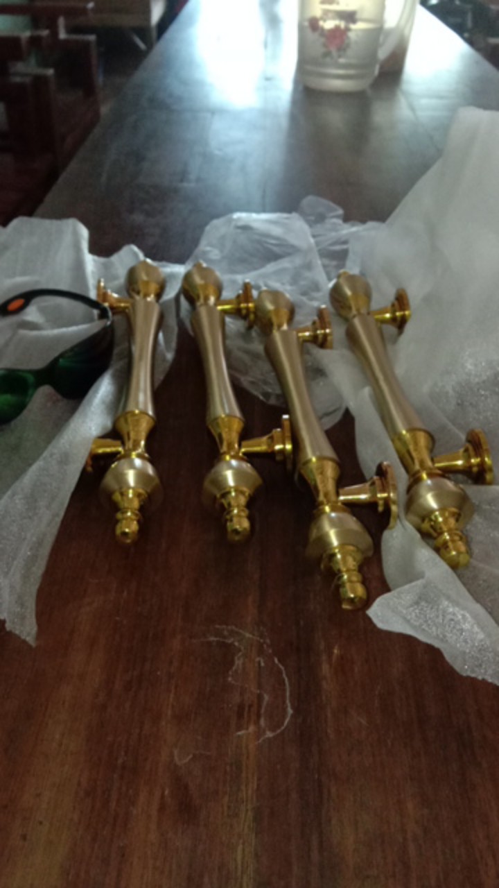 Handle Pintu Rumah Full Kuningan Dahlia Gold 32 Cm Tarikan Pintu Gagang Pintu Kunci Pintu Minimalis