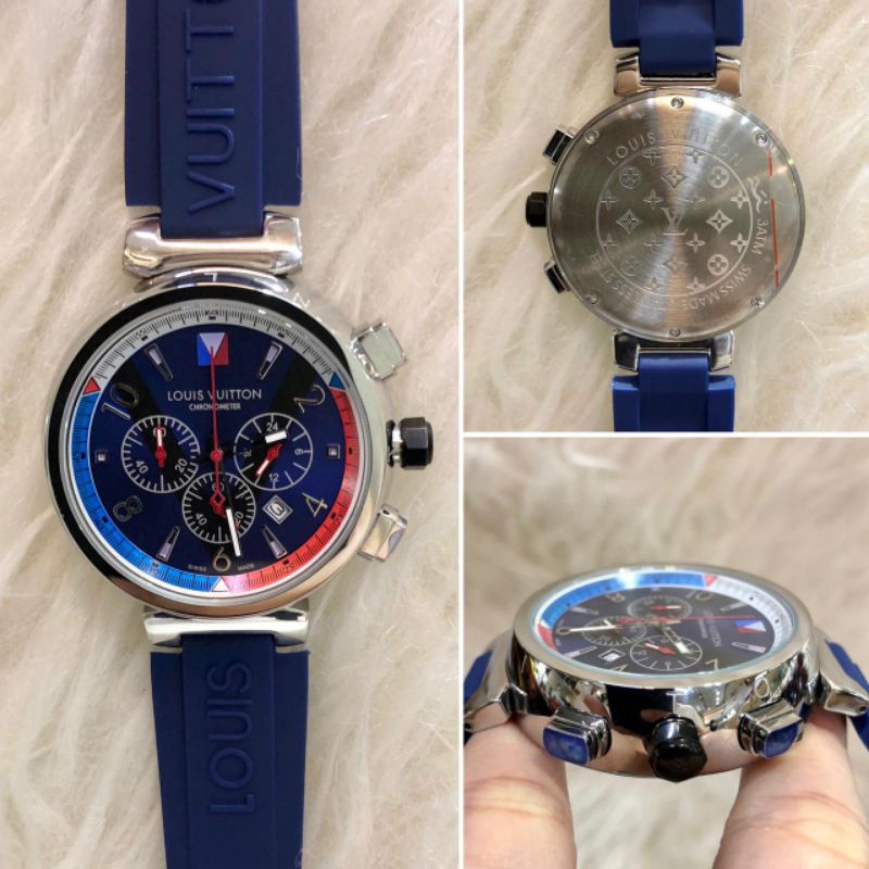 JAM TANGAN WANITA LV RUBBER CHRONO AKTIF JAPAN QUARTZ  SUPER GRADE AAA