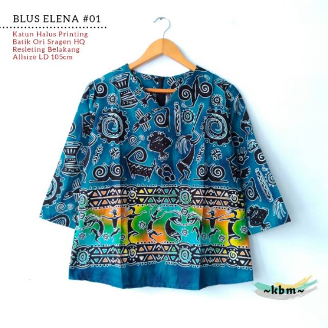 Blus elena katun ori sragenan