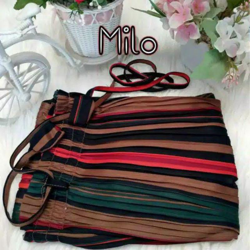 CELANA PLISKET PELANGI PEREMPUAN/CELANA KULOT PLISKET SALUR/FASHION WANITA/CELANA PANJANG PEREMPUAN