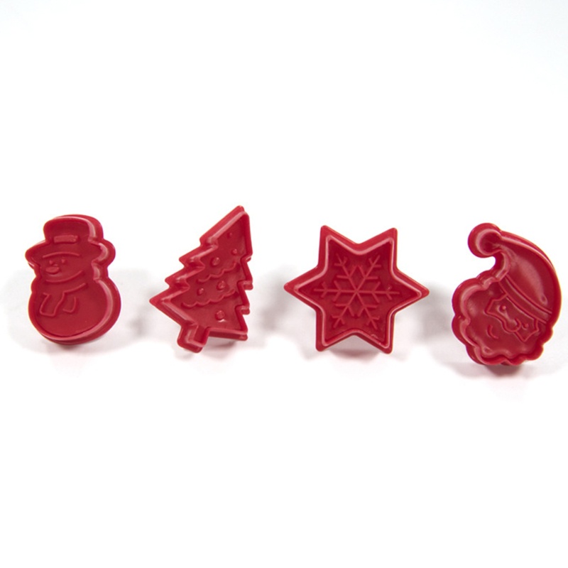 Zzz 4pcs / Set Cetakan Kue / Cookies Bentuk Manusia Salju / Snowflake 3D Untuk Pesta Natal