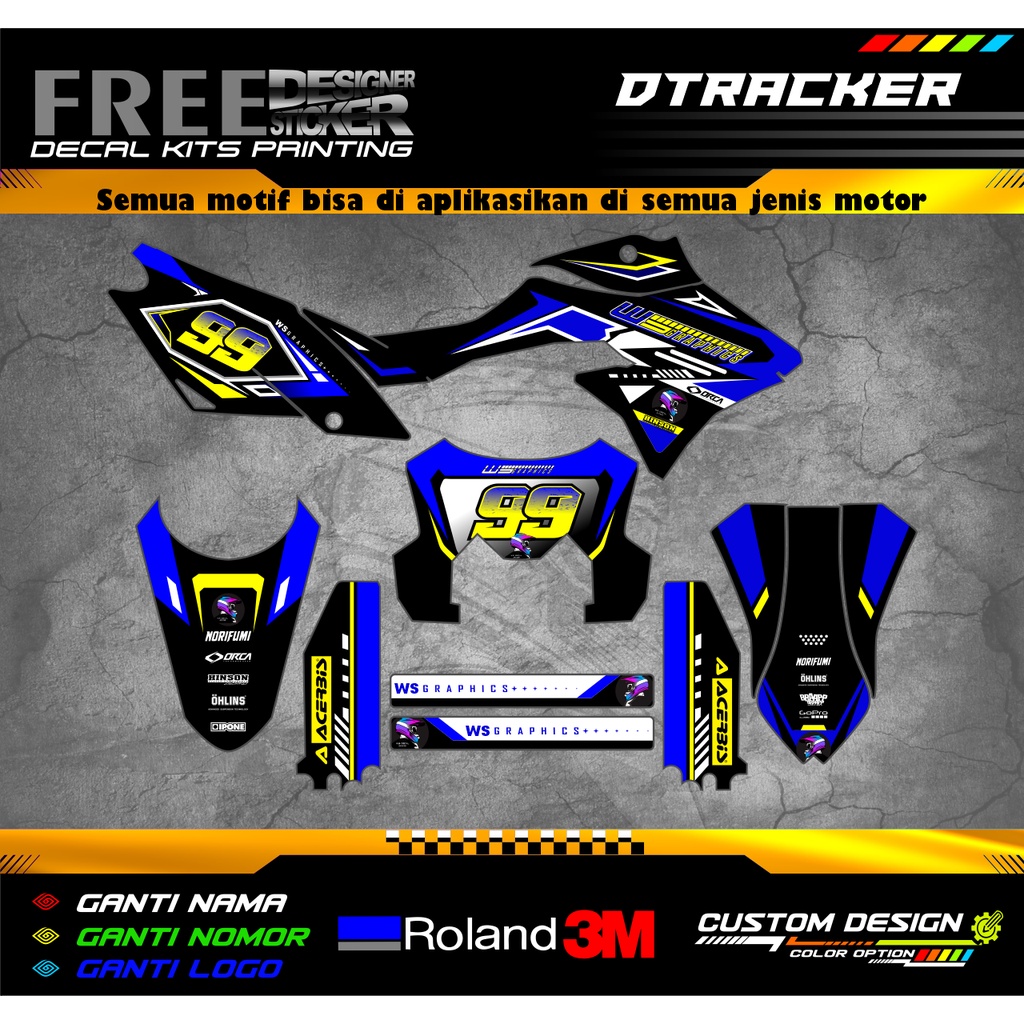 Decal Stiker Motor Kawasaki KLX Dtracker WS018