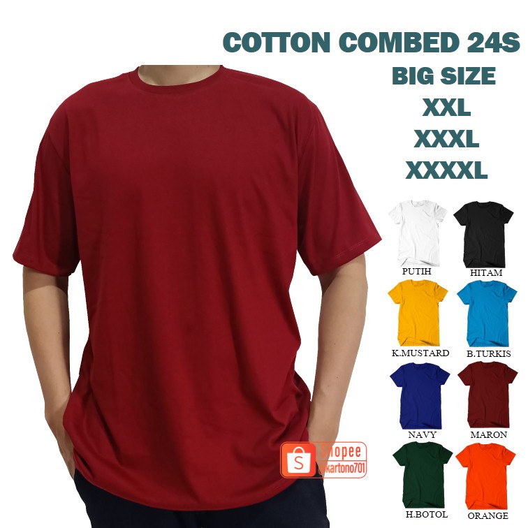 KAOS POLOS LENGAN PENDEK / COTTON COMBED 24S /JUMBO