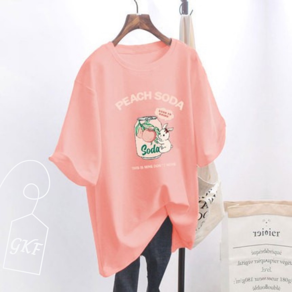 KAOS PEACH RABBIT OVERSIZED KOREAN IMPORT