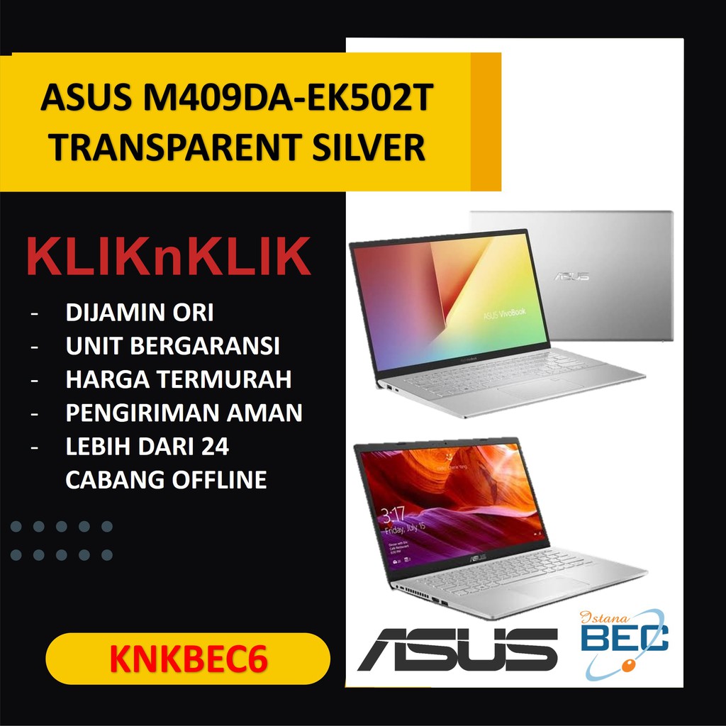 LAPTOP ASUS M409DA-EK502T AMD RYZEN 5-3500U 8GB 1TB RADEON VEGA 3 FHD WIN10 HOME SILVER