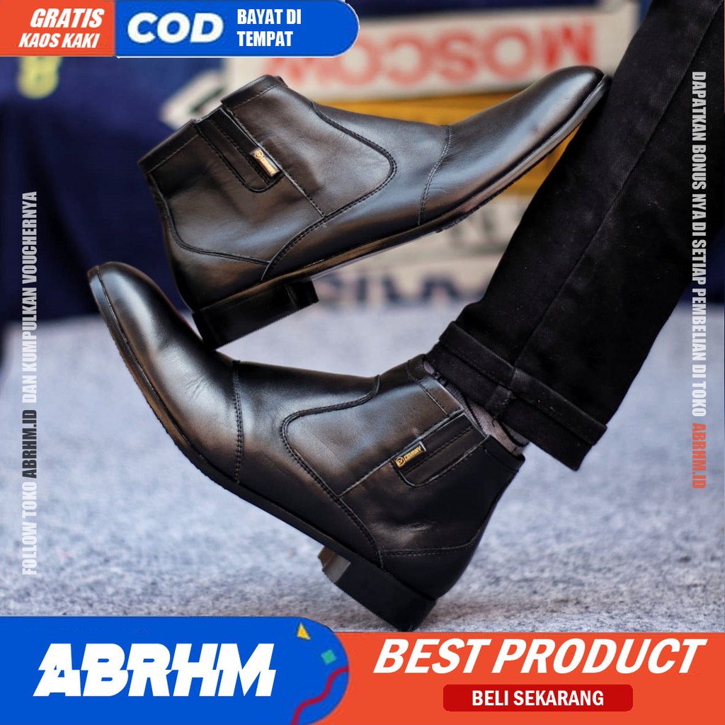 ABRHM X FOX Sepatu Formal Pria Sepatu Pria Casual Pantofel Sepatu Kasual Oxford Kerja Kantor Kuliah Kondangan Gaya Keren Kekinian Original Murah Terlaris