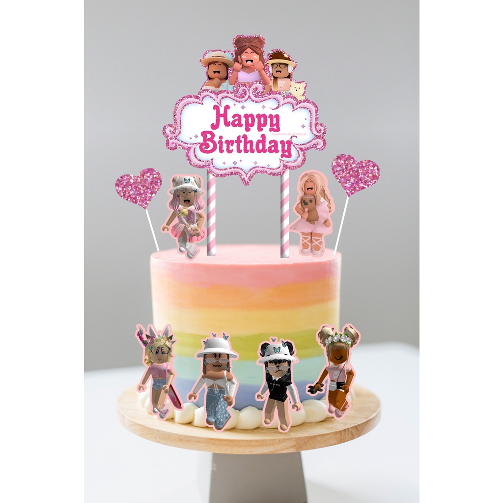 Roblox Girl Cake Topper | Hiasan Kue