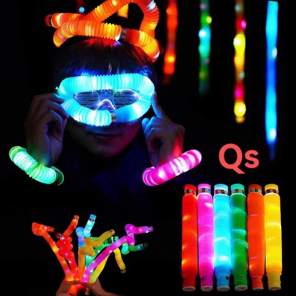 Mainan Anak Pop Light Pop Tubes Pop Pipes LED Mainan Anak Edukasi Fidget Sensory Light Up Toys