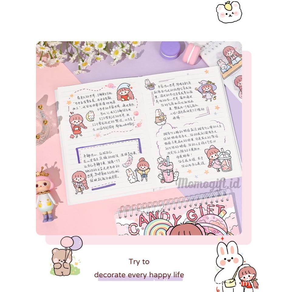 

Bestseller.. Buku Stiker Aesthetic Motif Karakter Farm Girl 1 Buku 50 Lembar 96Z