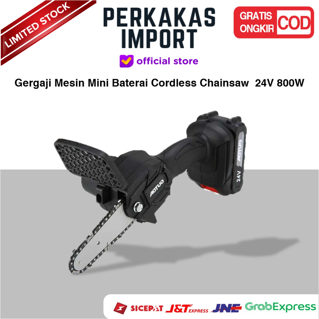 Gergaji Mesin Mini Baterai Portable Leibaotong Gergaji Mesin Cordless Chainsaw 24V 800W - D2605