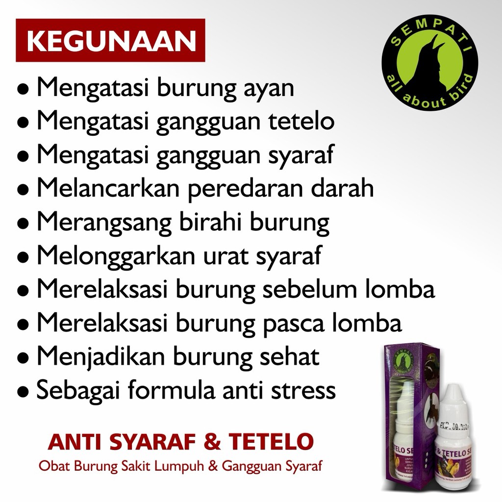 Obat Burung Sakit Tetelo Sempati Anti Saraf Ayan Lumpuh Shopee