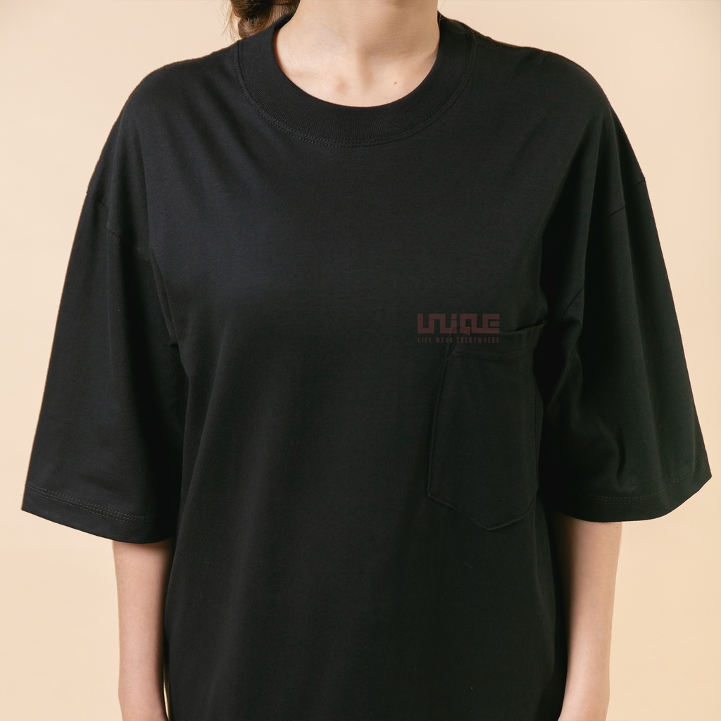 UNIQUE - (Pocket Series) Kaos Oversize Pocket Jet Black