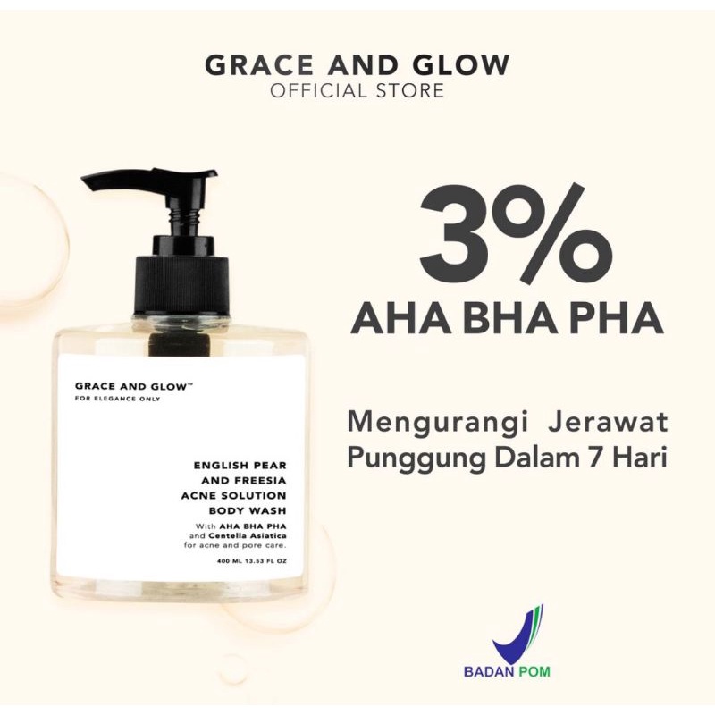 Grace and Glow English Pear and Fresia Anti Acne Solution Body Wash