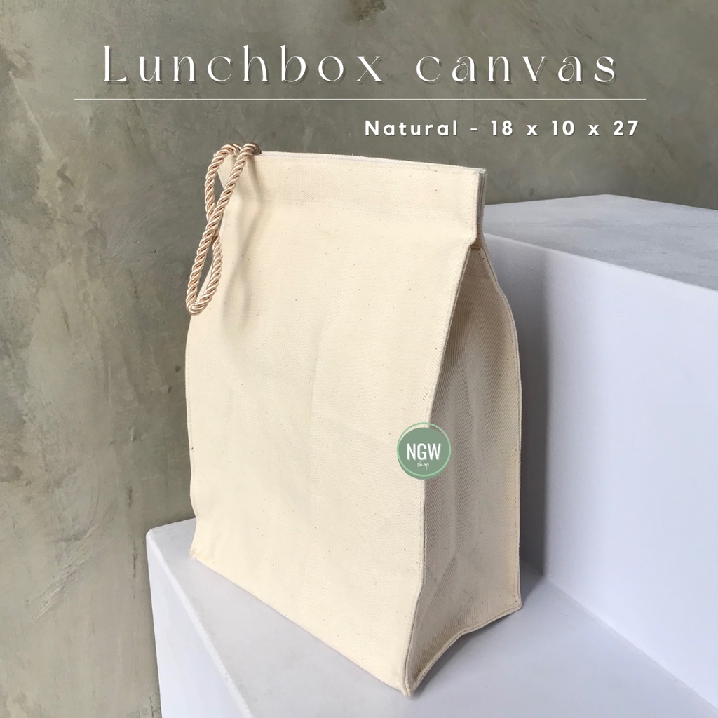 Lunchbox bag canvas goodie bag 18x10x27 hampers goodie birthday event Kanvas souvenir