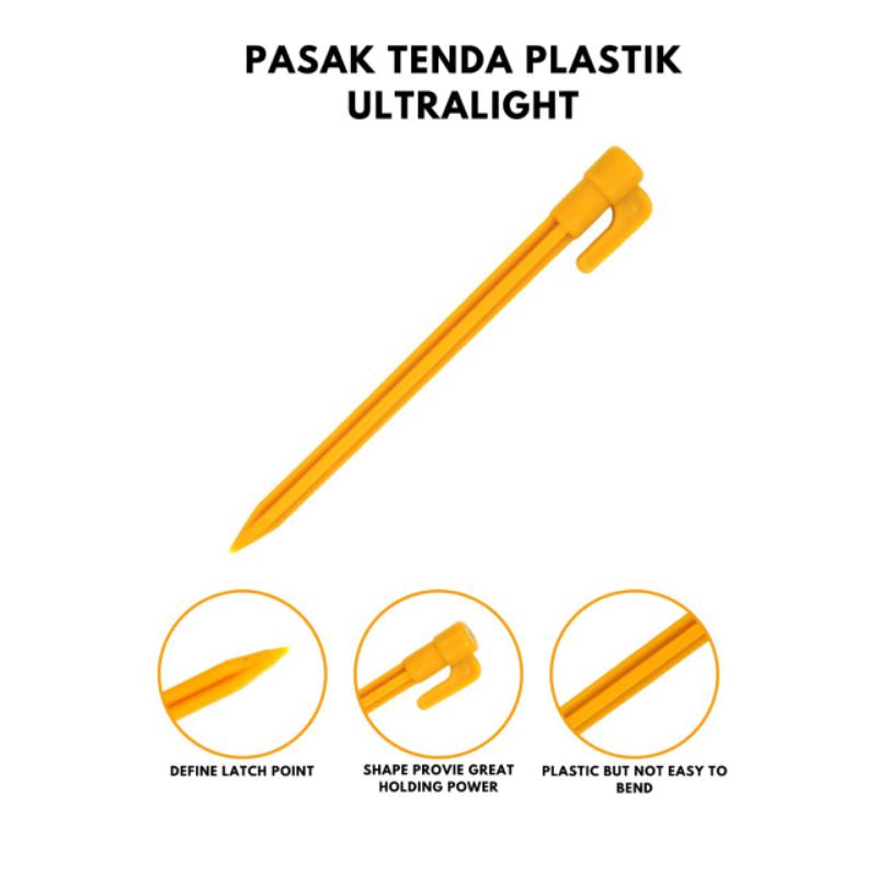 pasak tenda plastik UL ringan termurah