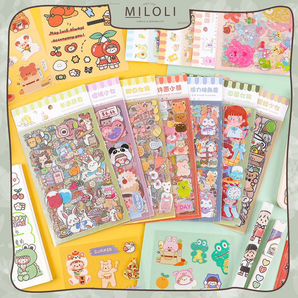 

[MILOLI] 6 Pcs CUTE CARTOON FOOD STICKERS PET DIY Diary Sticker Jurnal BUJO Planner Deco Stiker Hias - B0372