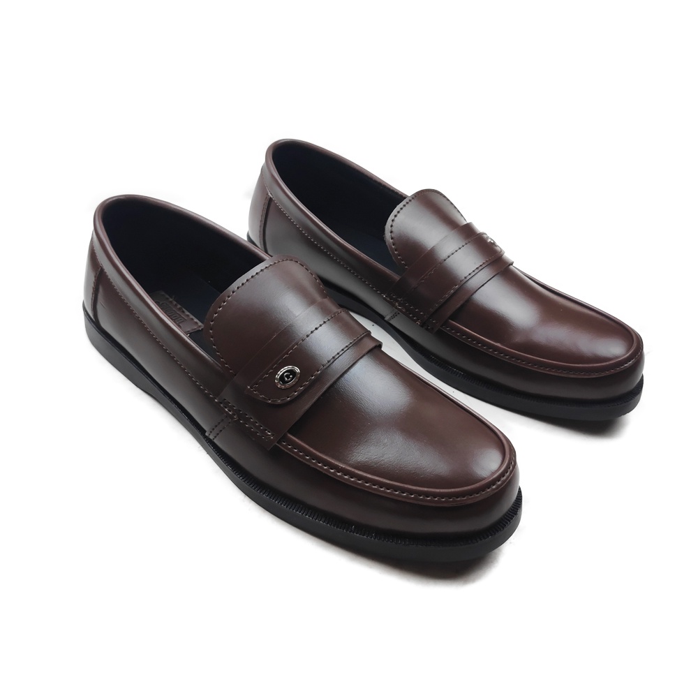 Sepatu Pantofel Pria Formal Kulit Asli Hand Made Model Slip On 073HT Outsole Rubber Anti Slip