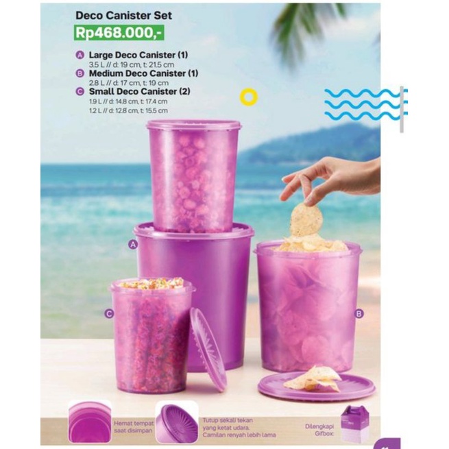 sale cuci gudang promo turun harga Tupperware plastik wadah toples besar cantik berkualitas