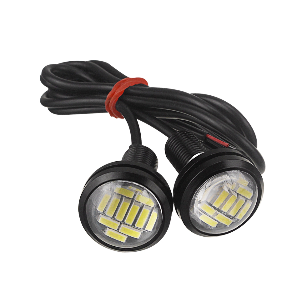 2 Pcs Lampu Kabut Mobil Mata Elang 12V 15W 22mm 12 LED