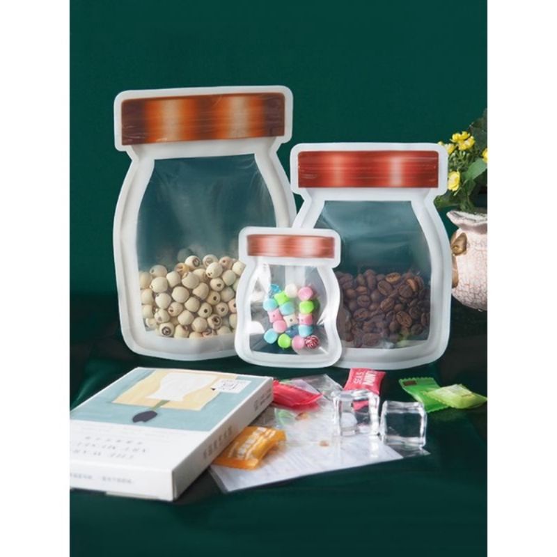 PLASTIK ZIPLOCK BAG 3D JAR FOODGRADE ZIPPER BENTUK JAR UNIK ZP