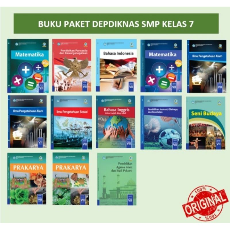 Harga satuan buku siswa dikbud k13 smp kelas 7 smtr 1 dan 2 edisi revisi terbaru