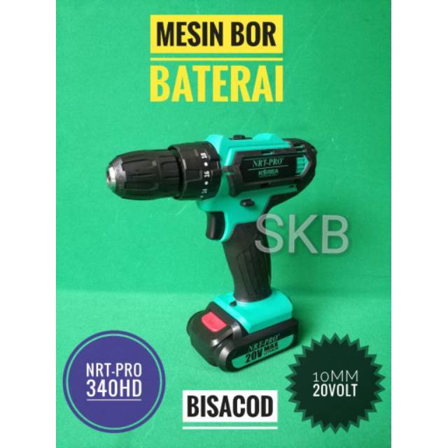 Mesin bor baterai DC 340 NRT PRO 20 V
