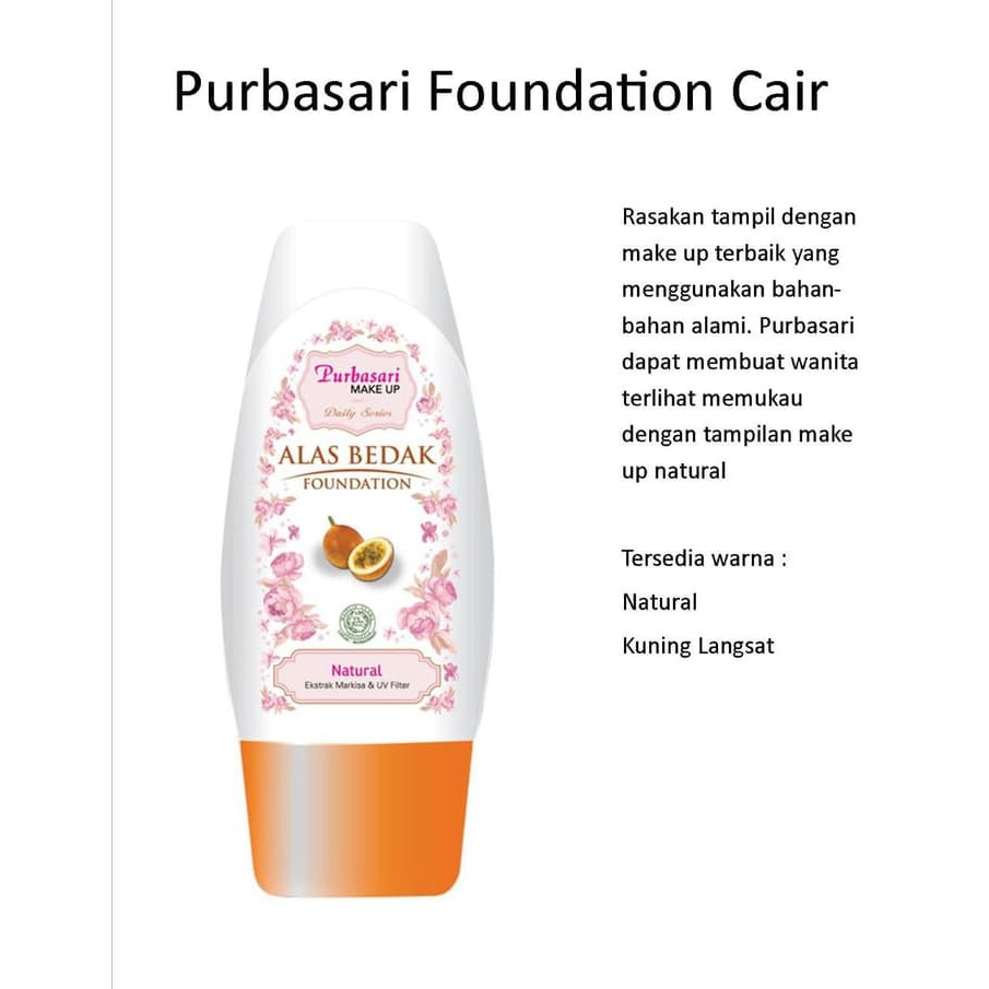 PURBASARI Alas Bedak / Foundation 35ml - NATURAL by AILIN