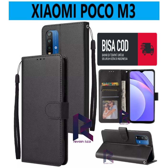 CASING XIAOMI POCO M3 FLIP WALLET LEATHER KULIT PREMIUM SARUNG BUKA TUTUP FLIP CASE XIAOMI POCOPHONE POCO M3