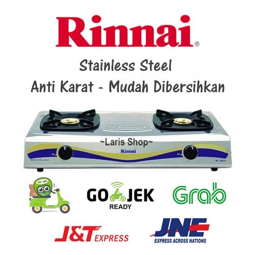 Kompor Gas Rinnai 2 Tungku Stainless 522 E