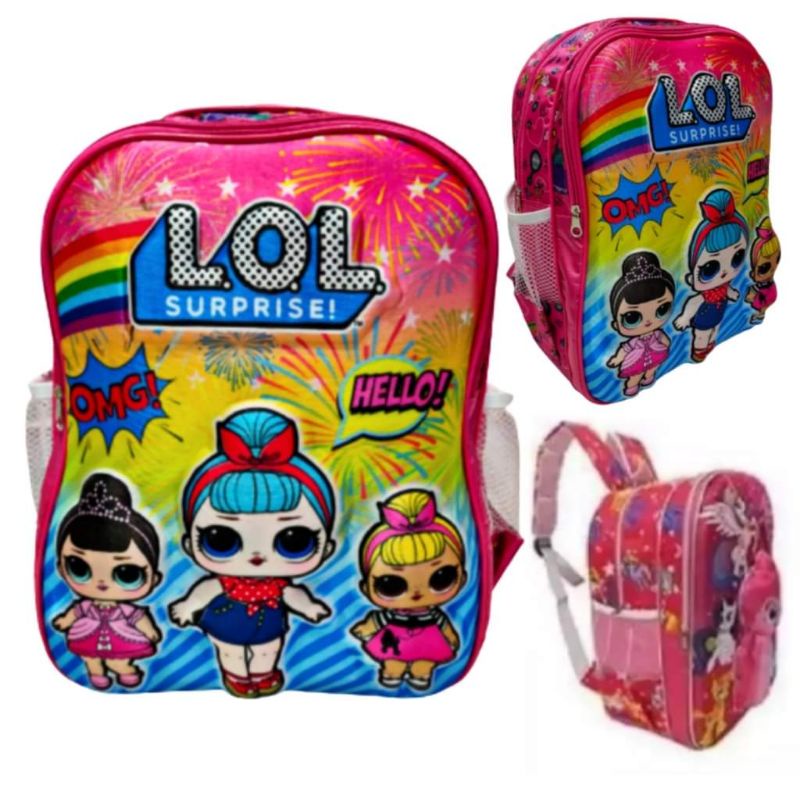 TAS RANSEL ANAK CEWE SD 3D HELLOKITTY/LOL/PONY EMBOS TIMBUL