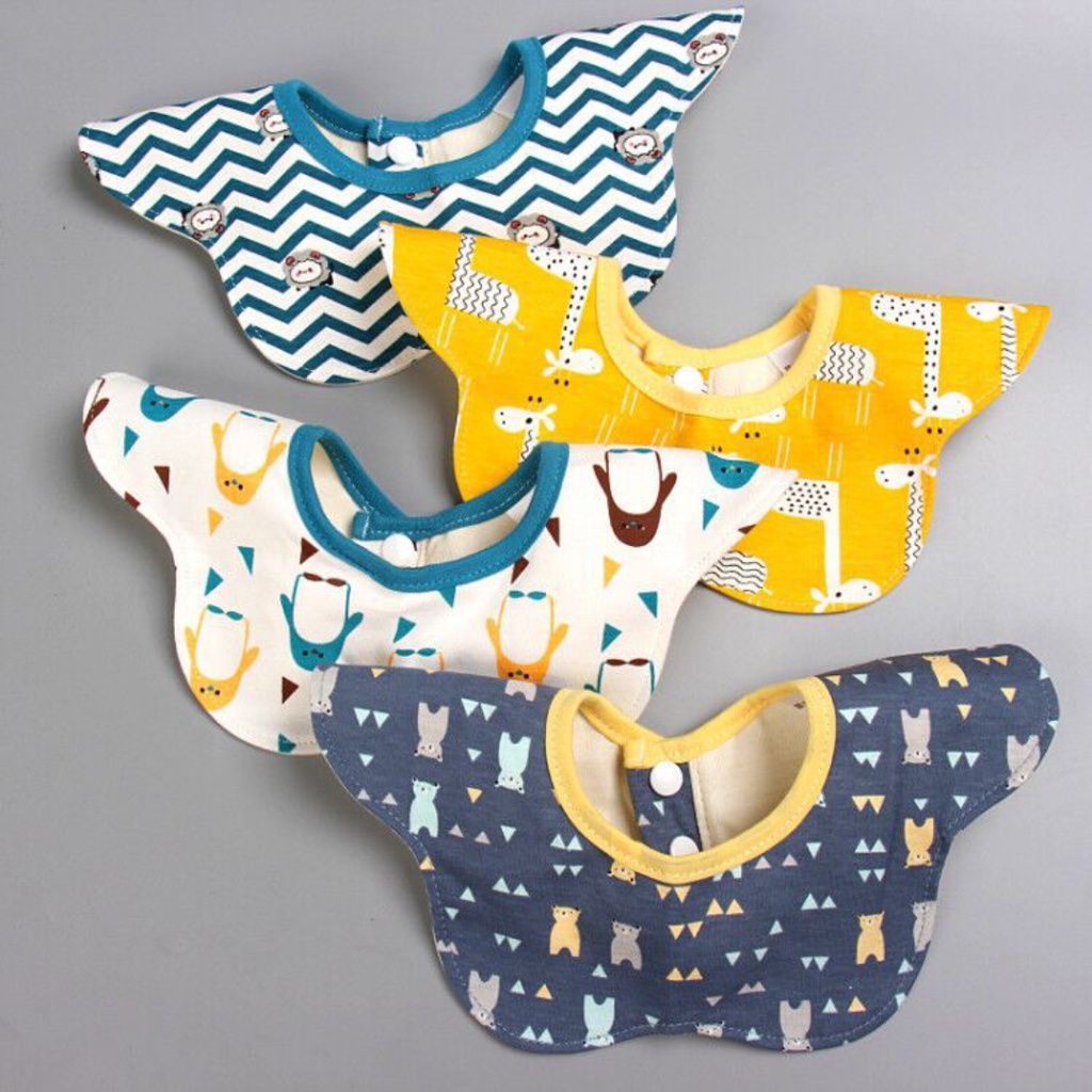 BIANCA - Celemek Anak / Bibs Anak Bentuk Bunga 1 set isi 4pc