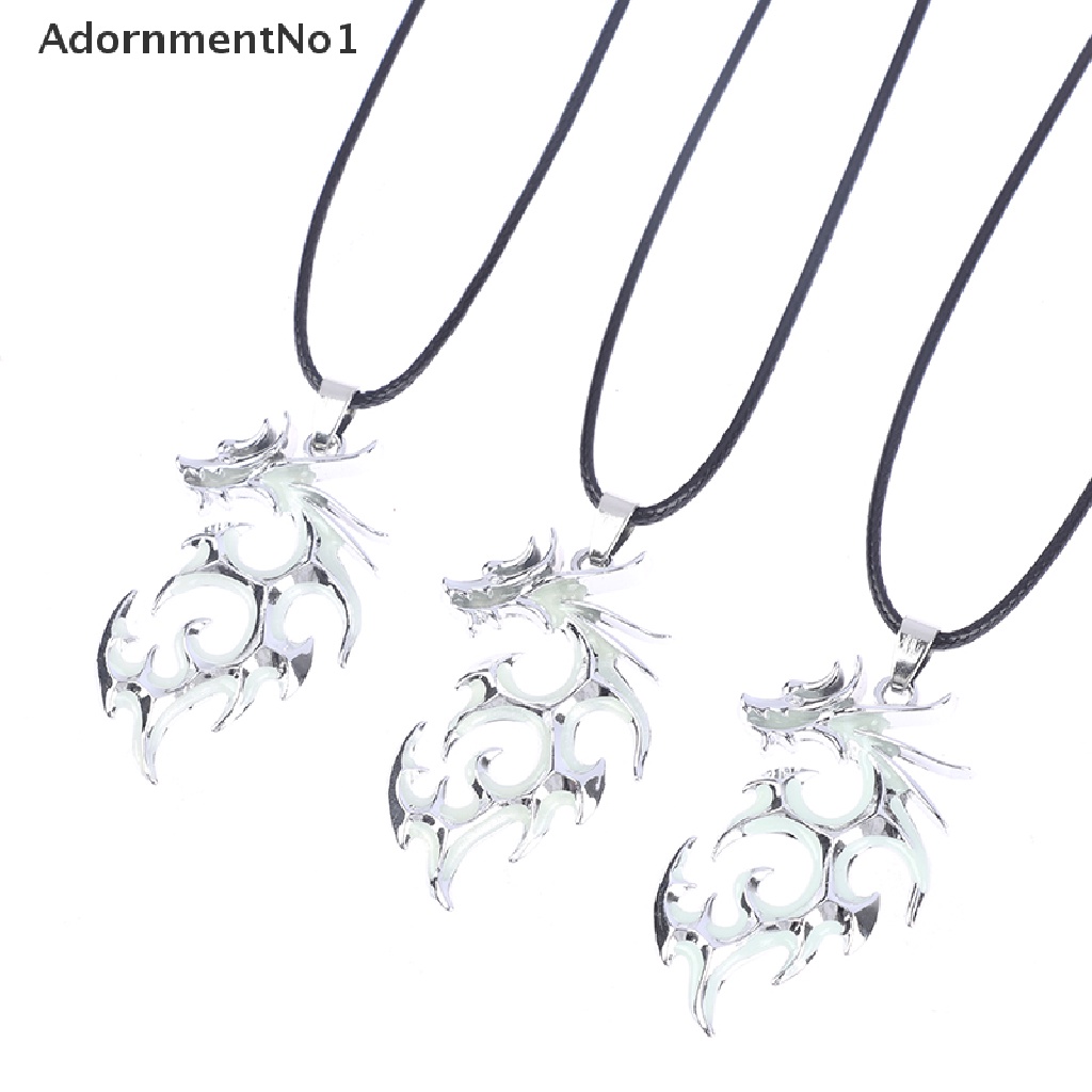 (AdornmentNo1) Kalung Rantai Liontin Naga Glow In The Dark Untuk Wanita / Pesta